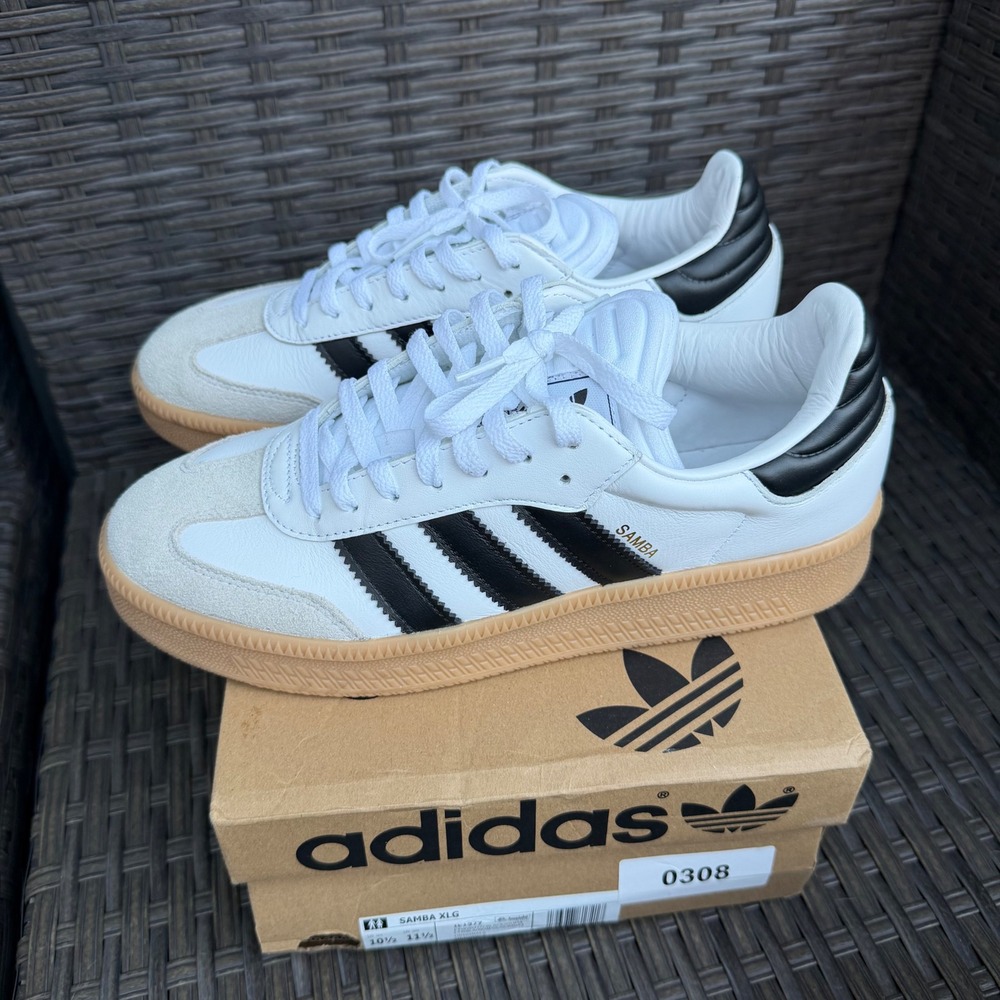 Adidas Samba XLG White Black Gum Mens Shoes Size 10.5